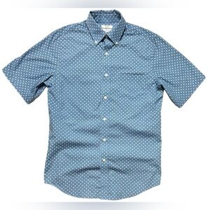 Croft & Barrow Shirt Mens Blue & White Floral Short Sleeve Button Up Shirt Small
